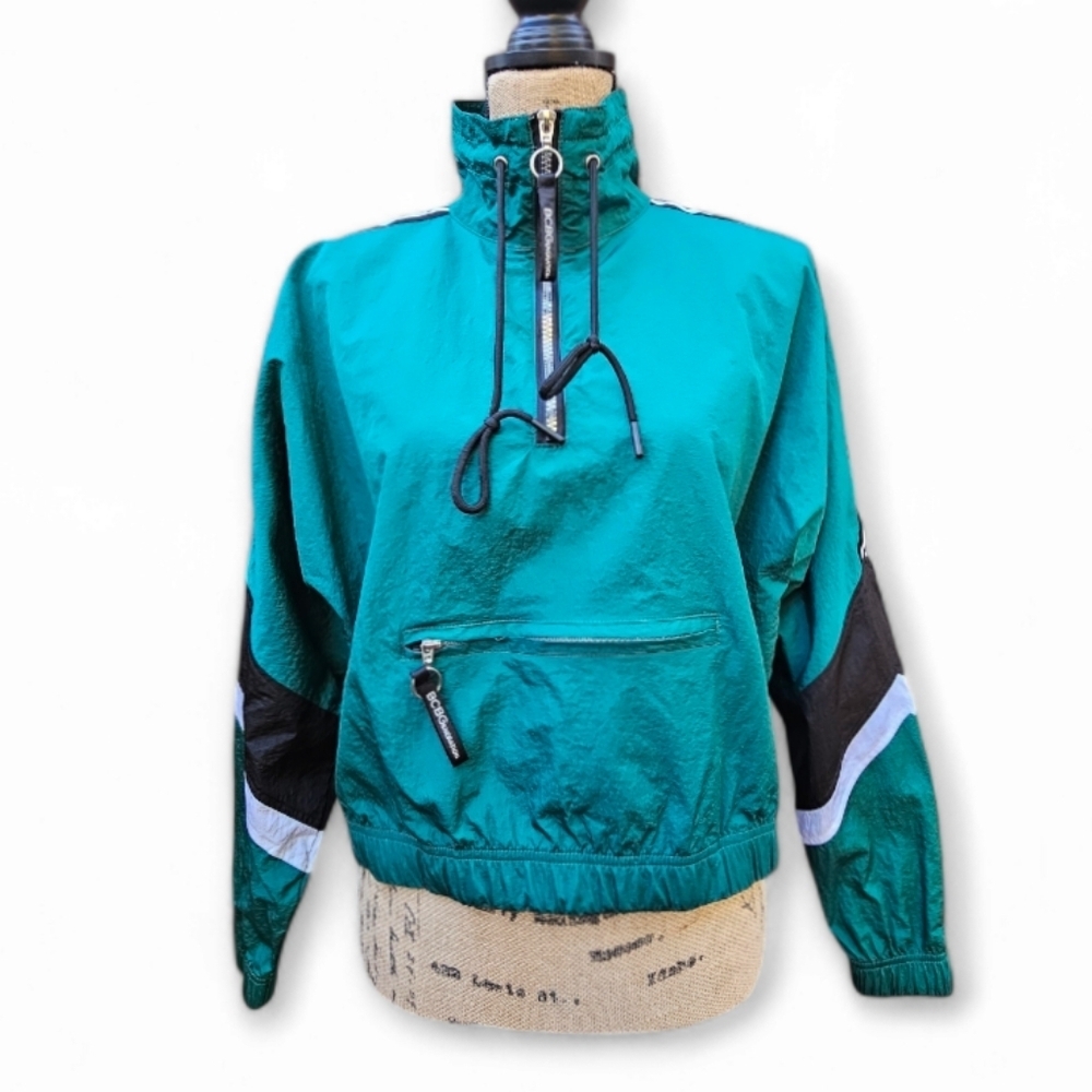 BCBGeneration  Teal/Green Track Pullover Windbreaker, Size M - Picture 8 of 8